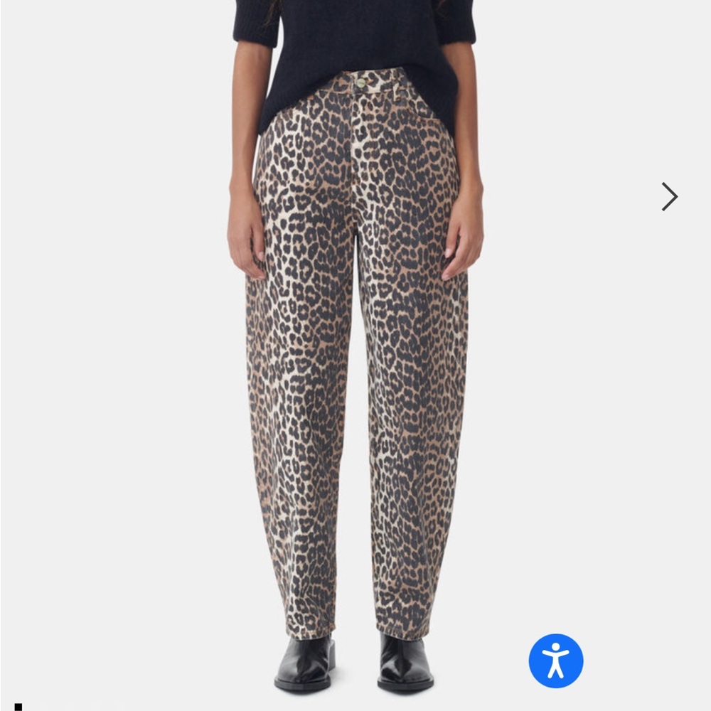 Leopard Denim Stary Jeans Ganni - Picture 4 of 10